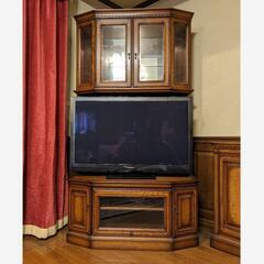 【美品】テレビ台 アンティーク 上部・下部収納付きの画像