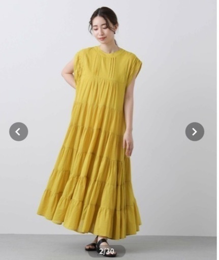 受付終了- -2wayインド綿ティアードワンピースイエロー
グレディブリリアン新品未使用