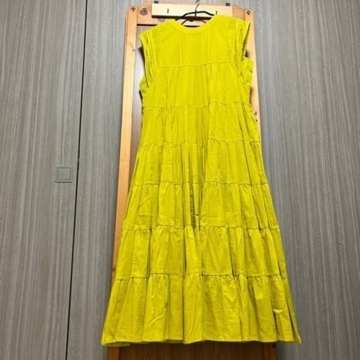 受付終了- -2wayインド綿ティアードワンピースイエロー
グレディブリリアン新品未使用