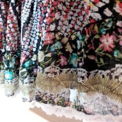 古着　花柄ラメプリントスカートの画像