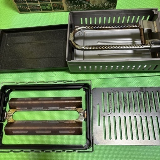 炉ばた大将炙家Ｗ　5mm鉄板付き 網未使用Iwatani CB-RBT-W