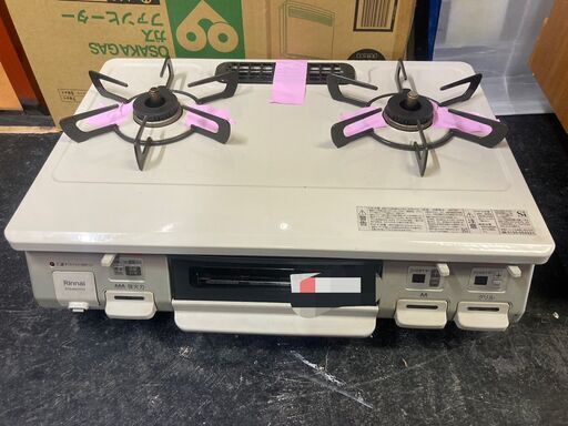 ☆中古￥13,800！Rinnai　2口ガスコンロ　家電　RT64MH7R2-CL型　2021年製　都市ガス用　【BG062】
