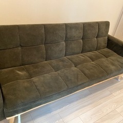 家具 ソファ 3人掛けソファ　ソファベッド　グリーンの画像
