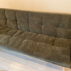 家具 ソファ 3人掛けソファ　ソファベッド　グリーンの画像
