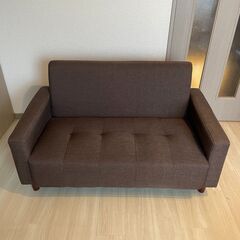 二人掛けソファ ブラウン
