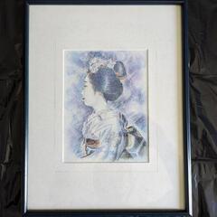 美術品 日本画 美人画 水彩画 額縁付き 鉛筆画 肉筆画 デッサン画