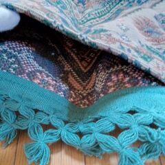 クッションカバー6枚セット　未使用　ゴブラン織　ロココ調柄フサ付き　輸入雑貨店で購入の画像