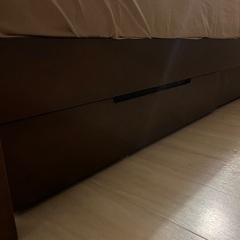 無印　セミダブル　ベッドフレーム　ベッド下収納2つ付きの画像