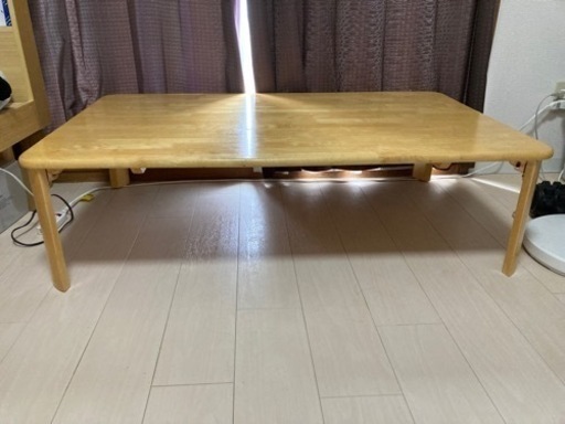折りたたみローテーブル　木製　　75×120cm