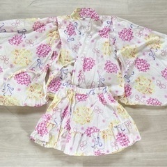 西松屋　浴衣風　甚平　女の子用　100cm
