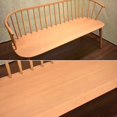 ≪yt1484ジ≫ アウトレット家具 スポークベンチ 試作サンプル 3人掛けソファ シェアードスペース系？/ウィンザーチェア/リゾート家具 60429-05の画像