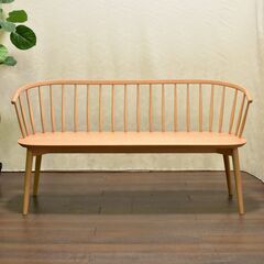≪yt1484ジ≫ アウトレット家具 スポークベンチ 試作サンプル 3人掛けソファ シェアードスペース系？/ウィンザーチェア/リゾート家具 60429-05の画像
