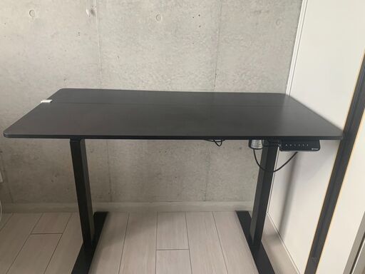 昇降式デスク電動 スタンディングデスク（黒） 幅120cm 奥行き60cm メモリー機能 USBボード