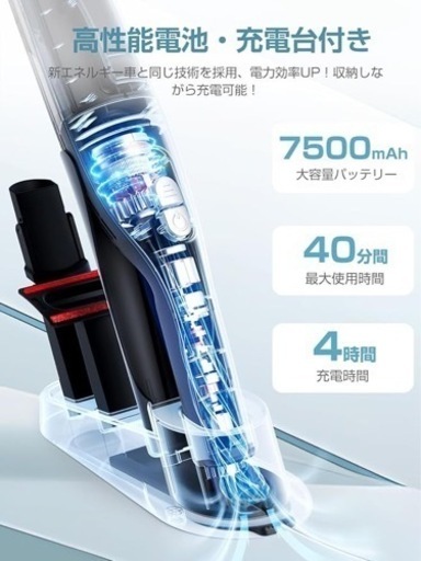 掃除機 コードレス 【2024新登場】ハンディ掃除機 超軽量 12000pa超強力吸引 スティックク リーナー ハンディvacuum cleaner cordless 電気掃除機 そうじき 電気掃除機 2wayタイプ LEDライト付き 自走式 多重濾過 HEPAフィルター サイクロン式 充電式 Type-C充電スタンド 充電台収納 一人暮らし 家庭用 車用掃除機 年末お掃除 日本語取扱説明書 黒色