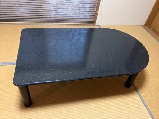 高級感溢れる大理石模様のダイニングテーブル 黒系 リビング ローテーブル ウレタン樹脂塗装