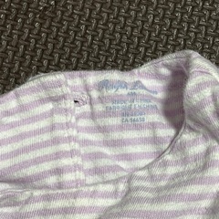 Ralph Lauren ストライプ　ロンパース　紫の画像