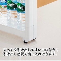 スマートワゴンFit 不動技研 WT45-4段 サイズ:幅12.5×奥行45×高さ85.3cm ホワイト F2540の画像