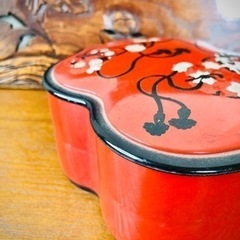 昭和レトロ　漆器　弁当箱　菓子入れ　ひょうたん型の画像
