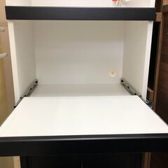 ユーアイ サンクス スリム キッチンボード レンジボード 食器棚 レンジ台 幅60cm おしゃれ シンプル ブラック 収納キッチン 新生活 クリーニング済 堺市 石津【ジャングルジャングルサカイ石津店】の画像
