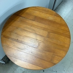 k2407-231 サイドテーブル 丸 アンティーク調 天板キズ・汚れあり 中古の画像