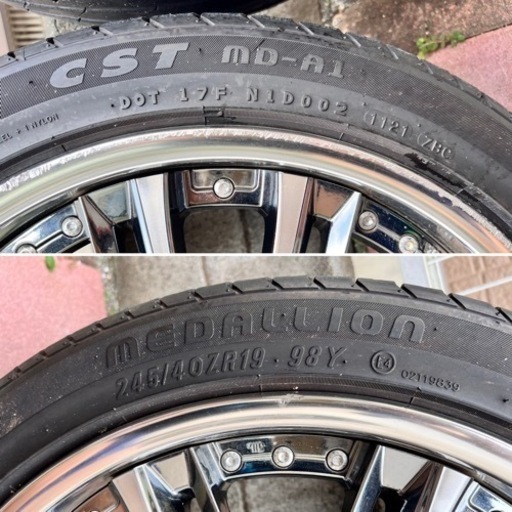 タイヤ、ホイール4本セット245/40r19　　　