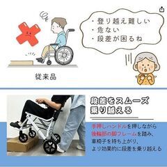 車椅子（新品同様） 介助型  ノーパンクタイヤ 折りたたみ 収納可能 超軽量 コンパクト 安全ベルトつき 背面ポケット ホワイト の画像