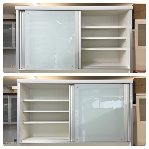 【美品‼️】定価235,400円♪ 松田家具 118cm幅キッチンボード(ハウザーL) 食器棚 収納家具 艶あり木目調ブラック♪