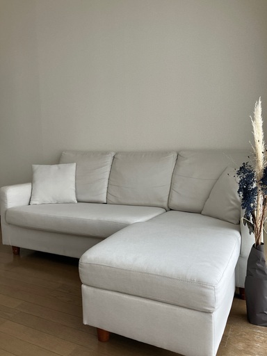 LOWYA [幅172] 3人掛け カウチソファ クッション付き