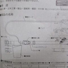 §16 安全帯 TSUYORON ツヨロン RN-590-RED-KWSM-BP 墜落防止 胴ベルト型 1本つり リトラ 藤井電工 検：ランヤード 工事 塗装 未使用の画像