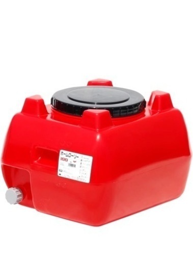 新品未使用　ビニール袋入り　農業　赤　ポリタンク　100L