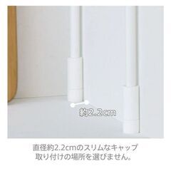 【受付終了】突っ張りスリムポールラックMサイズ「釘・ビスを使わずに取り付けられる簡易式圧着ポールラック」キッチンで調味料やオタマなどをかけて、便利に使えます♪賃貸アパートなど、収納が少ない箇所にプラスしてみて！の画像