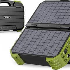 ポータブル電源 独自のソーラーパネル一体型 AC100V 出力1...