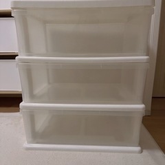 ［譲り先決定］【無料】プラスチック3段チェスト

