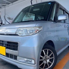 低走行6万キロ台☆月々9千円〜分割可❗️車検2年付き！【名義変更代込み】広い車内！大人気‼️ダイハツ タントカスタム☆SDナビ付き☆走行中DVD見れます♪ETC付き☆社外アルミ☆シートカバー付き☆電動スライドドア☆ドライブレコーダー☆そのまま乗って帰れます！の画像