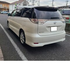 エスティマ2.4 アエラスGエディション　H19　車検6/10　73000ｋ　純正HDDナビ＆フルセグTV　フリップダウンモニター　カラーバックカメラ 　両側パワースライド　純正エアロ＆１７ＡＷ　キセノン　7人乗り　1オーナー記録簿の画像