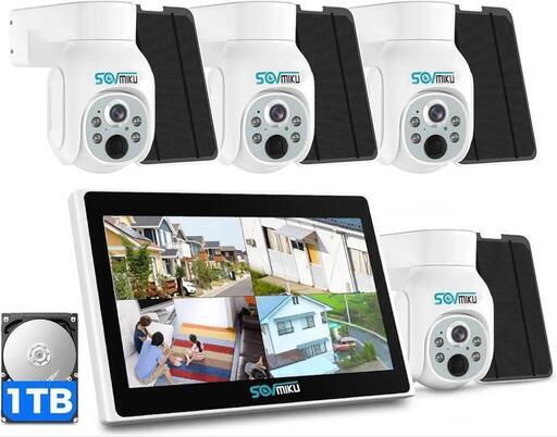 防犯カメラ ワイヤレス小型NVR ソーラーカメラ４台