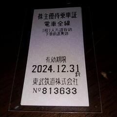 東武鉄道株主優待乗車証チケット