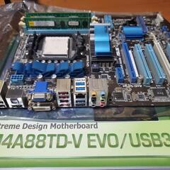 終了しました。ASUS M4A88TD-V EVO/USB3 ATX　SocketAM3 パソコン PCパーツの画像