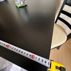 2人用　黒　食卓ダイニングテーブルセットの画像