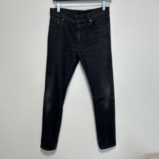 サンローラン　ブラックデニム　ダメージデニム