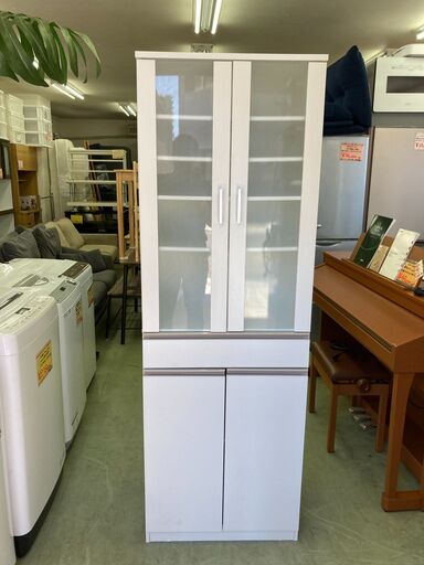 【リサイクルショップ　ピカソ　小松原】幅60 ニトリ 食器棚 フォルムN SK1860 2019年製 ホワイト★315★