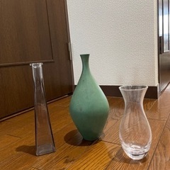 【8/18まで・無料】花器　花瓶　3つセット(ガラス・磁器)