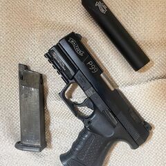 ★ありがとうございました★マルゼン★ワルサーP99ブローバックガスガン★サイレンサー付★USED/使用品★の画像