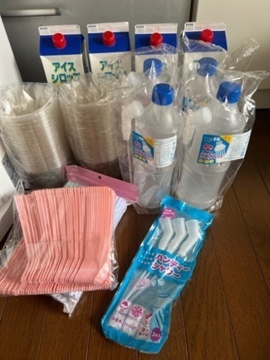 業務用かき氷機とシロップなどのセット