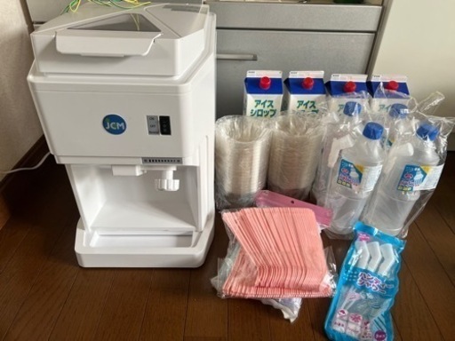 業務用かき氷機とシロップなどのセット