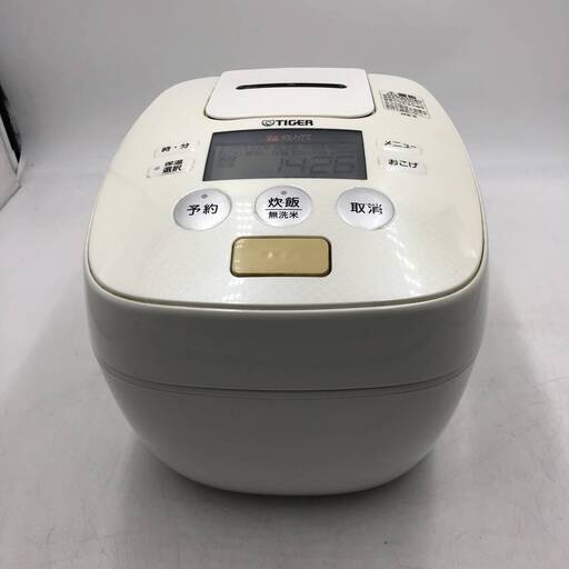 【PayPay支払い可】【通電確認済み】★TIGER/タイガー★圧力IH炊飯ジャー　5.5合炊き　ホワイト　JPB-R100　2017年製　IS004X047HA