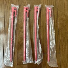 コールマン スチールソリッドペグ 30cm　4本（赤　未使用品）