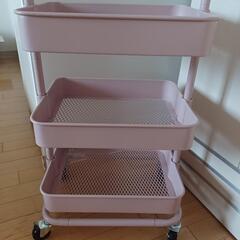ニトリ　スチールワゴン　トロリ　コンパクト　ローズ　の画像