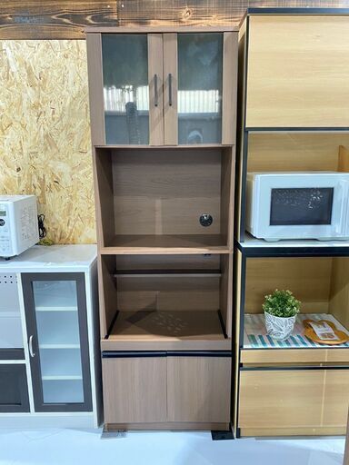 ★NITORI★ ニトリ レンジボード 食器棚 ブラウン W60cm スリム キッチン収納 ダイニングボード リビングボード