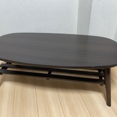 7/15限定ニトリ 折りたたみテーブル ラポール楕円 ダークブラウン【定価約6千円】の画像